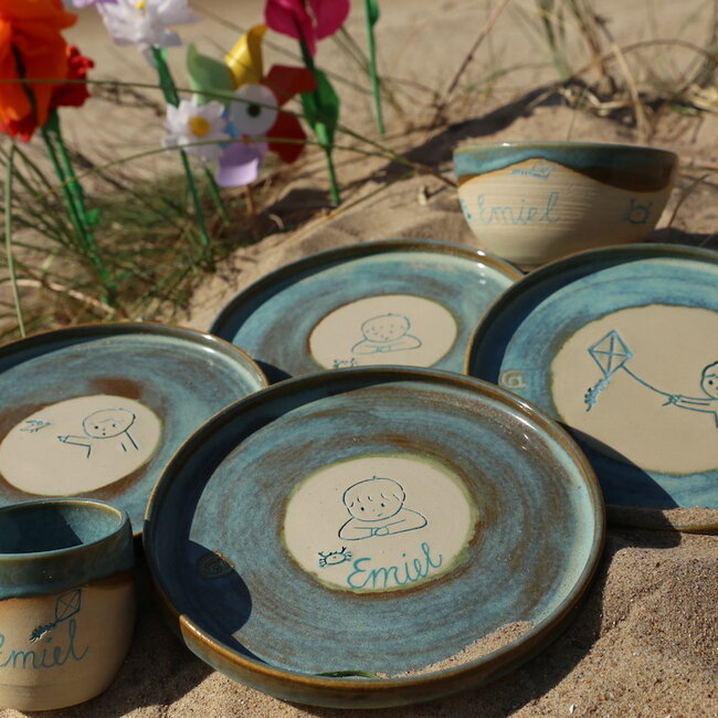 Handmade plate "Emiel" children's service