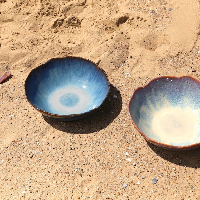 Large handmade decoration and fruit bowl, Beach