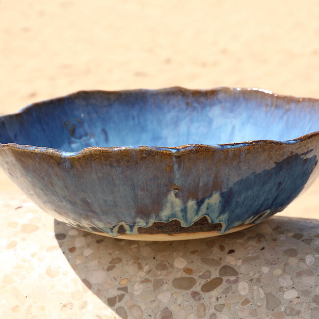 Large handmade decoration and fruit bowl, Beach