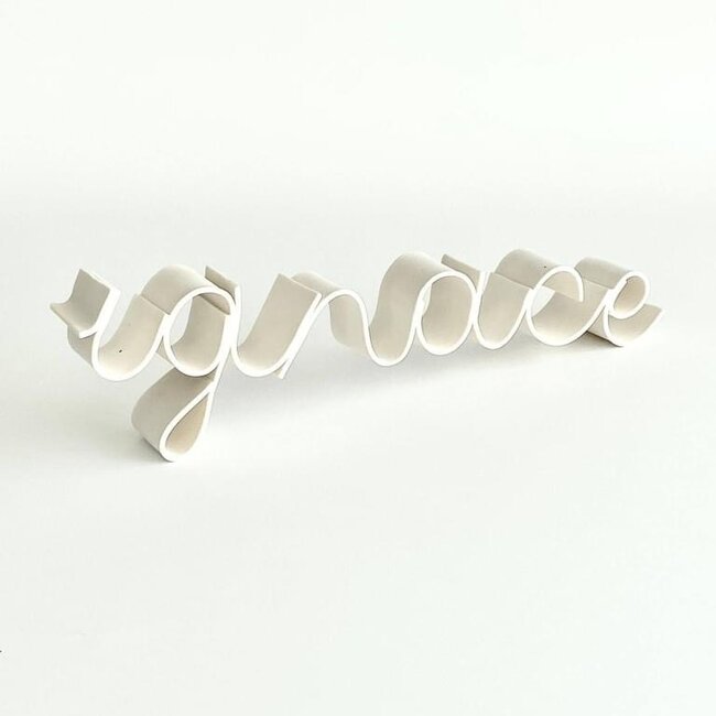Porcelain handmade name, word, text, saying. A unique gift
