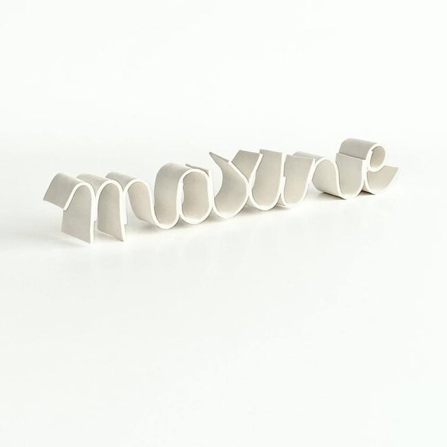 Porcelain handmade name, word, text, saying. A unique gift