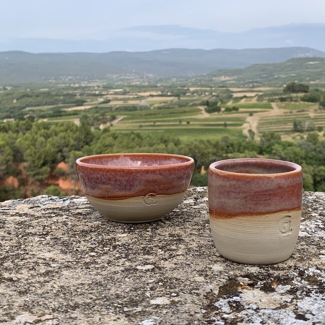Handmade ceramic bowl with unique glazes from the "Sungreen" service