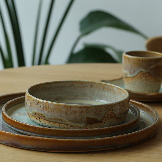 Handmade ceramic plate, Sunset