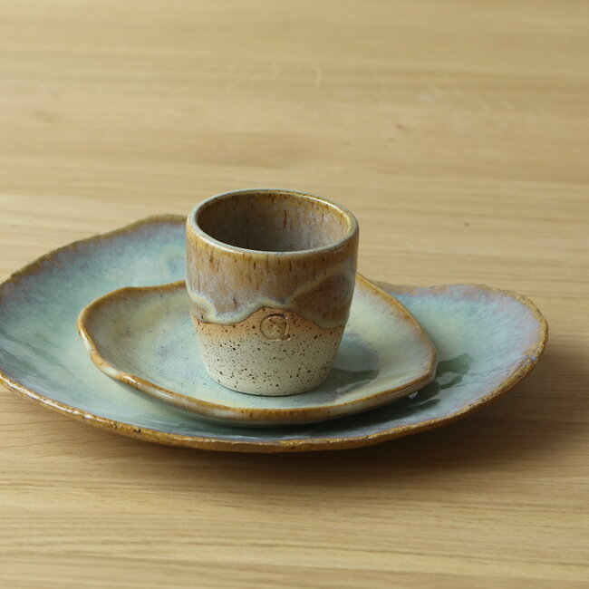 Assiette en céramique artisanale Coquillage, Sunset