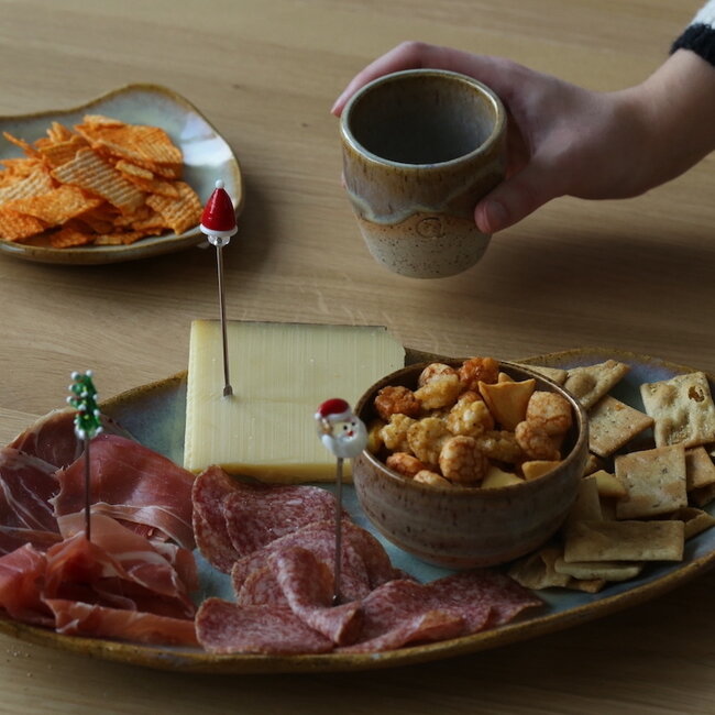 Assiette en céramique artisanale Couteau, Sunset