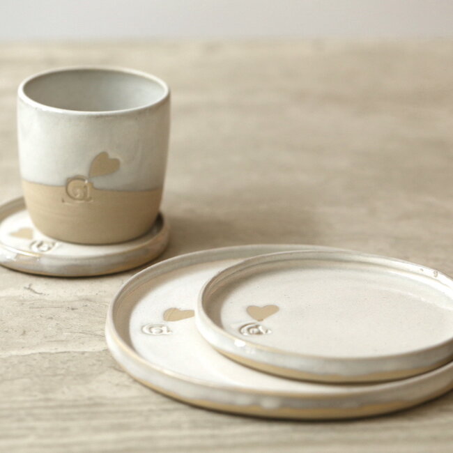 Tasse à café artisanale en céramique,  White Love