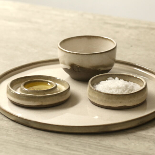 Assiette en céramique artisanale, Italian White