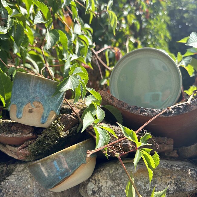Tasse à café artisanale en céramique, Menthe
