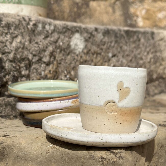 Tasse à café artisanale en céramique,  White Love