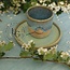 Handmade ceramic cup with stamp