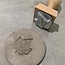 Handmade ceramic plate with logo