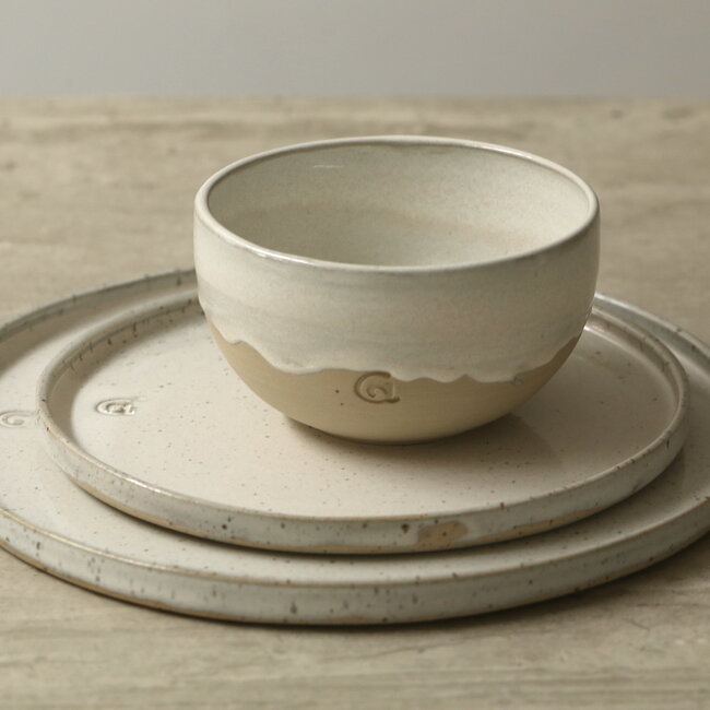 Bol en céramique artisanale, White Spots