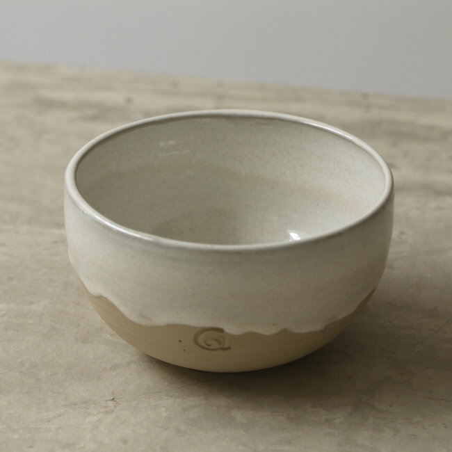 Handmade ceramic bowl, White Spots