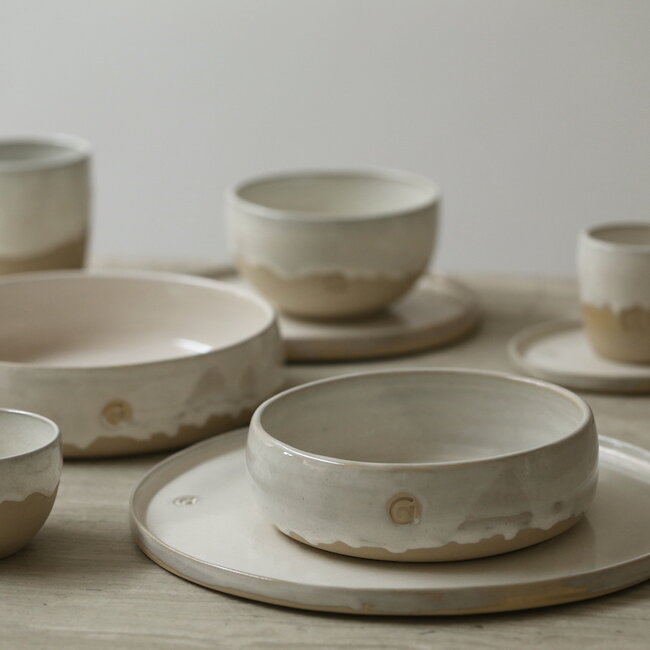 Handmade ceramic scale, White Dunes