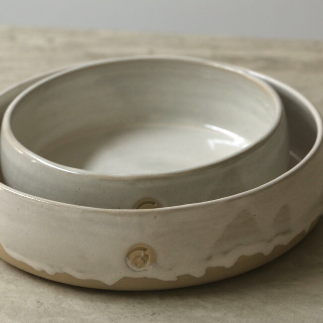 Handmade ceramic scale with unique glazes from the "White Dunes" service