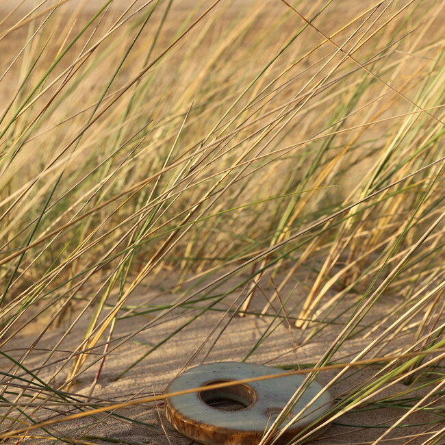 Unique handmade contemporary ceramic egg cup  glazes in the color mustard