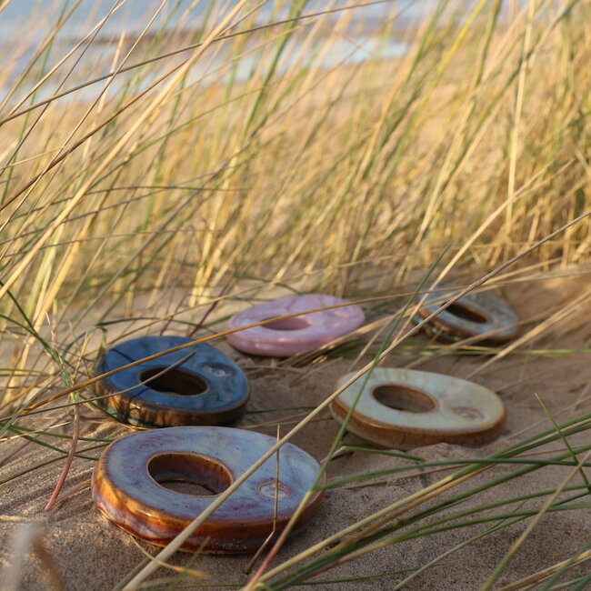 Unique handmade contemporary ceramic egg cup  glazes in the color mustard
