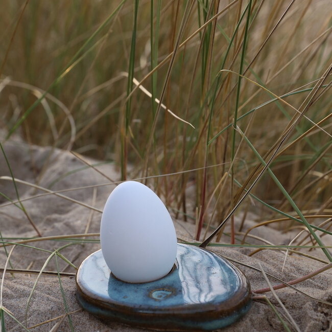 Handmade ceramic egg cup, Mint