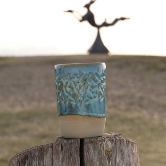 artisann Vase Menthe  carving