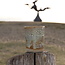 Unicum - Un vase menthe ou un pot à cuillère en céramique fait à la main et fini avec la technique de sculpture