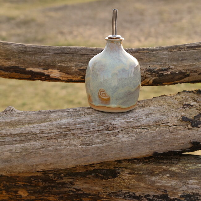 Handmade ceramic oil bottle for sale in different colors and shapes