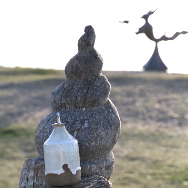 Handmade ceramic oil bottle for sale in different colors and shapes