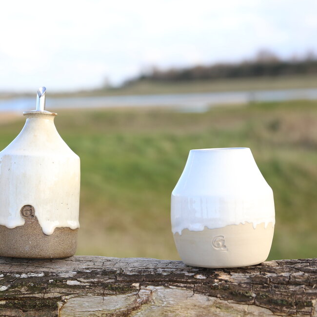 Handmade ceramic oil bottle for sale in different colors and shapes