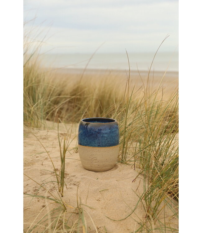 artisann Magnifique vase contemporain en céramique tourné à la main "Beach"