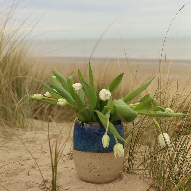 Vase et pot cuillère fait main en céramique, Beach