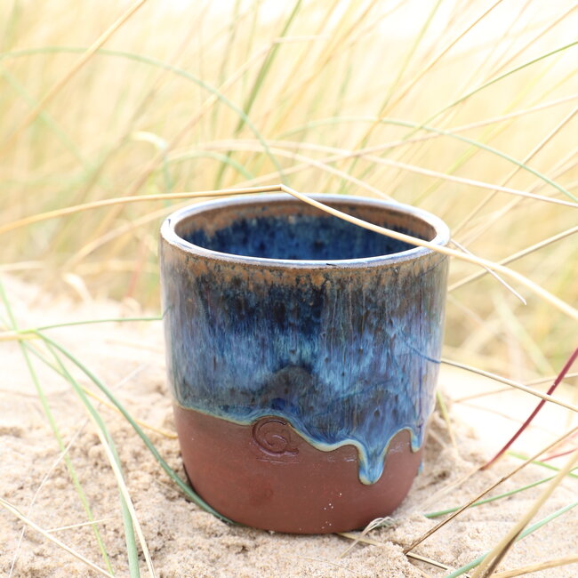 Ceramic handmade coffee cup, Beach