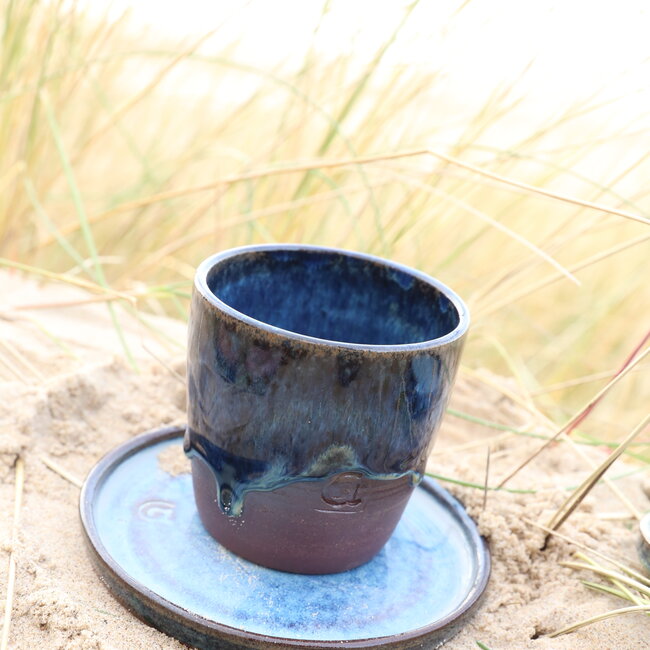 Keramisch handgemaakte koffietas, Beach