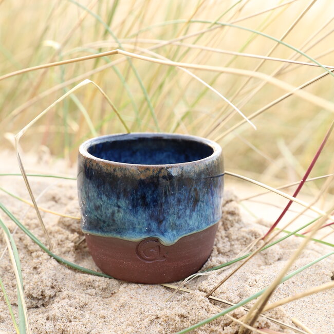 Ceramic handmade coffee cup, Beach