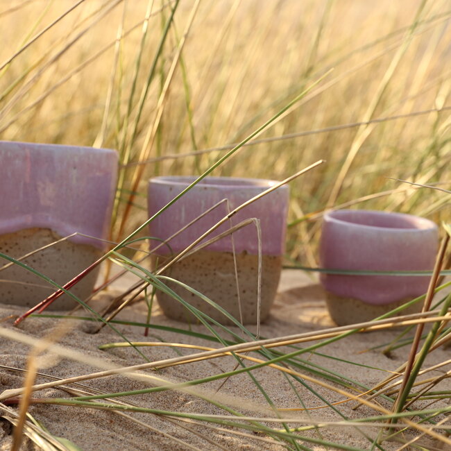 Contemporary, handmade ceramic cup from the tableware and collection “Pink"