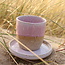 Tasse à café artisanale en céramique, Rose