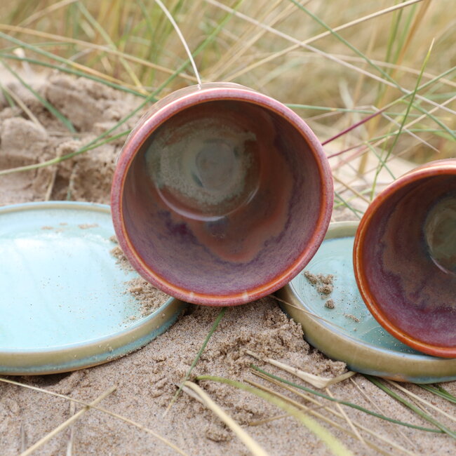Ceramic handmade coffee cup, Sungreen