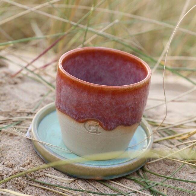 Ceramic handmade coffee cup, Sungreen