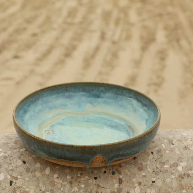 Grand bol unique et exclusif fait à la main avec plateau tournant fait à la main "Menthe"