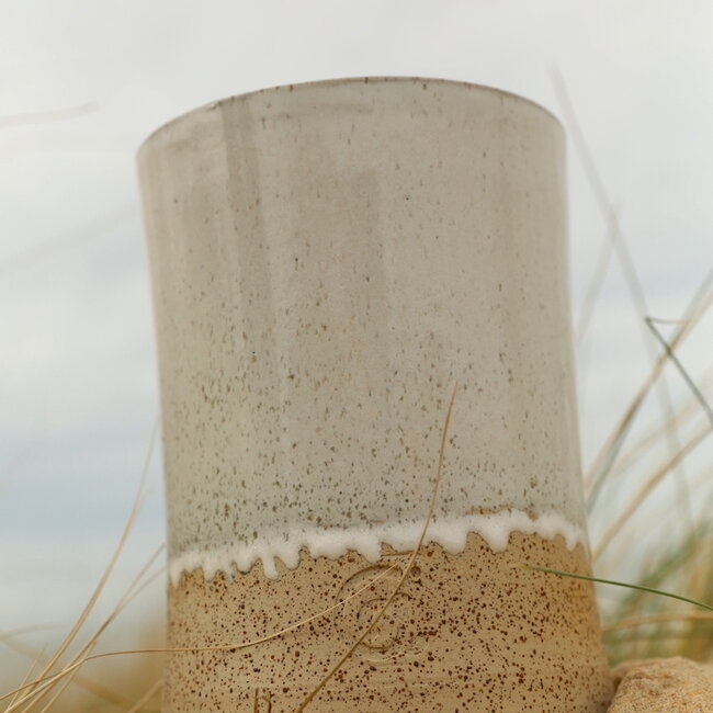 Vase blanc en céramique fait à la main, White Spots