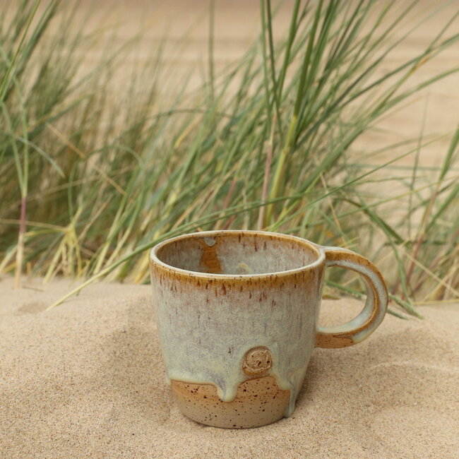 Contemporary, handmade ceramic mug from the tableware and collection “Mustard"