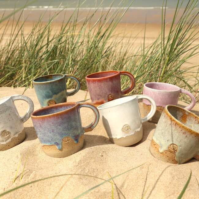 Keramisch handgemaakte mok, White Dunes