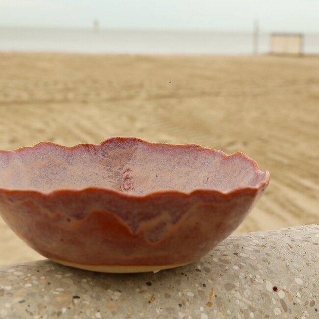 Unieke, exclusieve handgemaakte grote Sungreen decoratie- en fruitschaal voor uw tafel, keukeneiland.