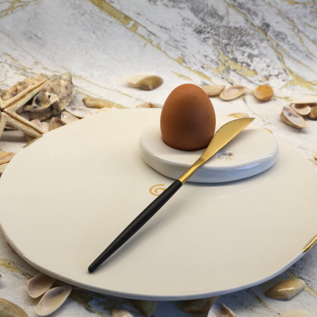 Porcelain handmade plate, Knokkette - Touch of Gold