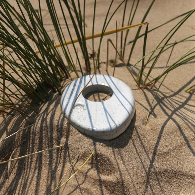 Coquetier céramique fait à la main, White Spots