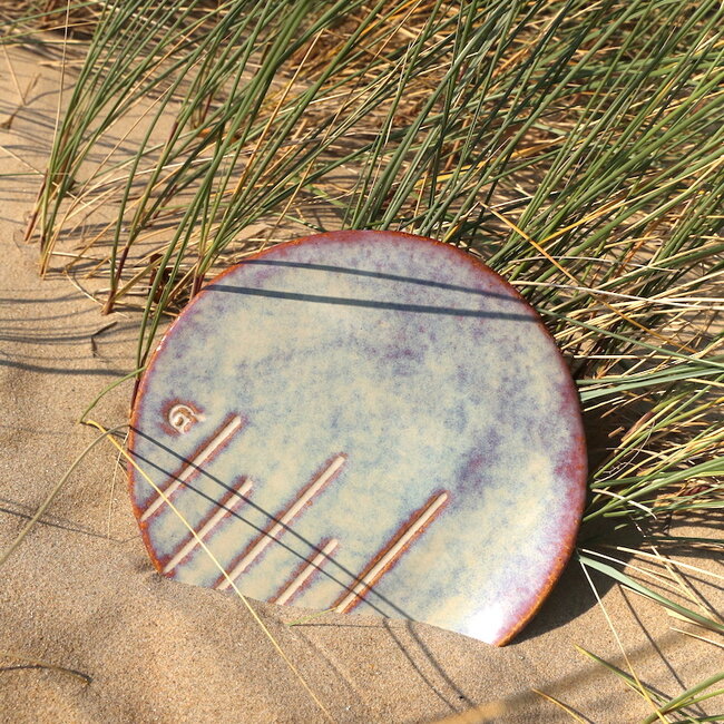 Assiette ronde céramique artisanale Linea, Sunrise