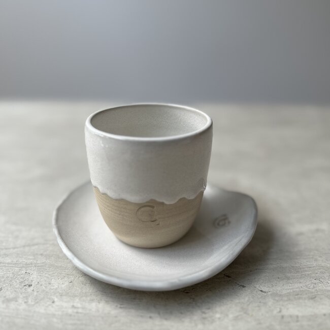 Scale "White Spots" used for snacks, but also very nice as a saucer of a coffee cup or mug.