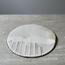 Ceramic handmade round plate Linea, Italian White