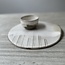 Ceramic handmade round plate Linea, Italian White