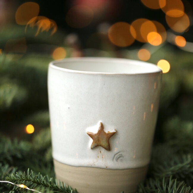 Keramisch handgemaakte theetas, White Star