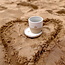 Tasse blanche céramique fait main du service "White Love" avec un coeur