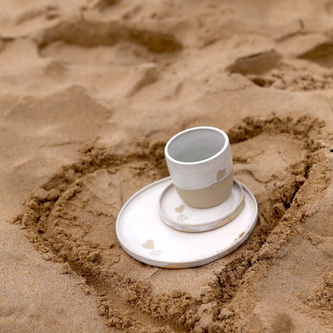 Tasse à café artisanale en céramique,  White Love